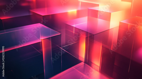 Sleek modern background with abstract geometric shapes, soft gradients, and a futuristic glow