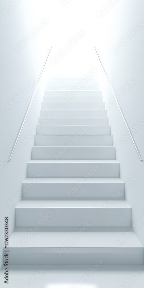 Stair Case: Modern Design with Metallic Rail in High-rise Building Stair Case: Modern Design with Metallic Rail in High-rise Building