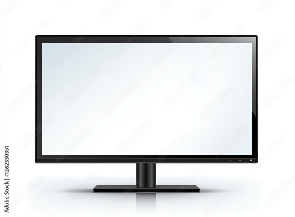 Modern monitor, blank screen, studio shot, empty display Modern monitor, blank screen, studio shot, empty display
