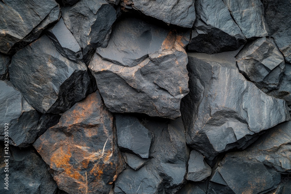 Dark basalt rock wall texture, Iceland, background, design Dark basalt rock wall texture, Iceland, background, design