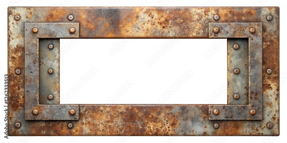 Rusty Metal Frame with Industrial Design and Visible Texture Detail Rusty Metal Frame with Industrial Design and Visible Texture Detail