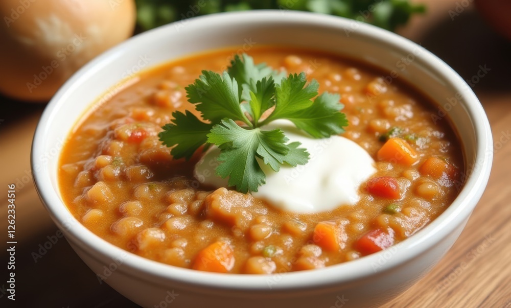 Rich vegetable stew in a white bowl Rich vegetable stew in a white bowl