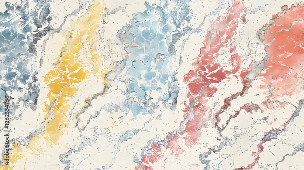 Naklejka premium Abstract Background Illustration: Pastel Hues and Crackled Texture