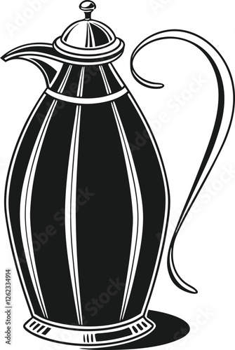 coffee cup vector illustration,coffee grinder and coffee beans,milk jug on a white background