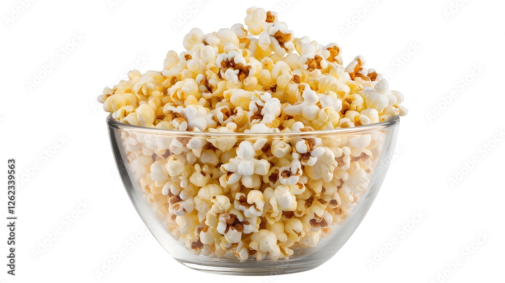 Fresh Popcorn in Glass Bowl – AI Generated Fresh Popcorn in Glass Bowl – AI Generated