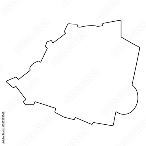 Black line drawing of the V...
