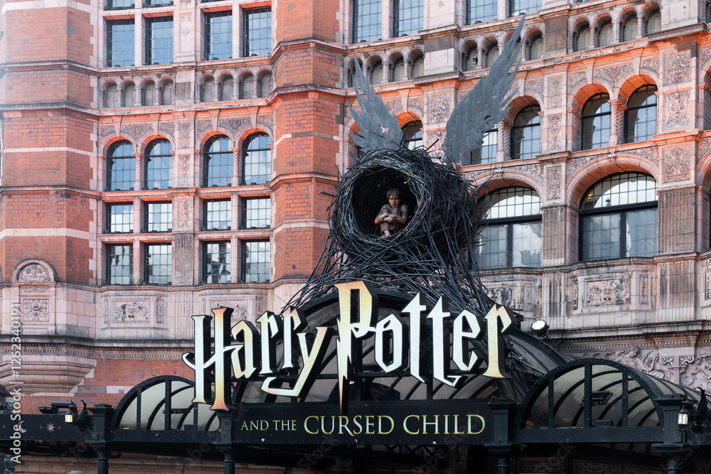 Fototapeta premium Harry Potter and the cursed child musical sign at Palace Theathre