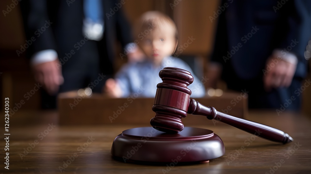 Child Custody Courtroom Decision with Gavel – AI Generated Child Custody Courtroom Decision with Gavel – AI Generated