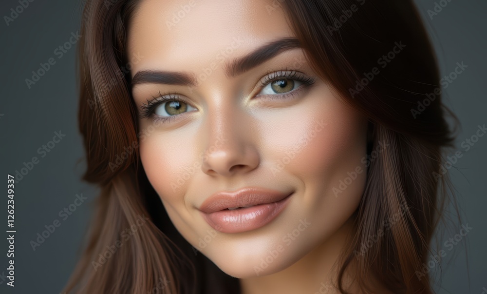 Smiling young woman with beautiful features Smiling young woman with beautiful features