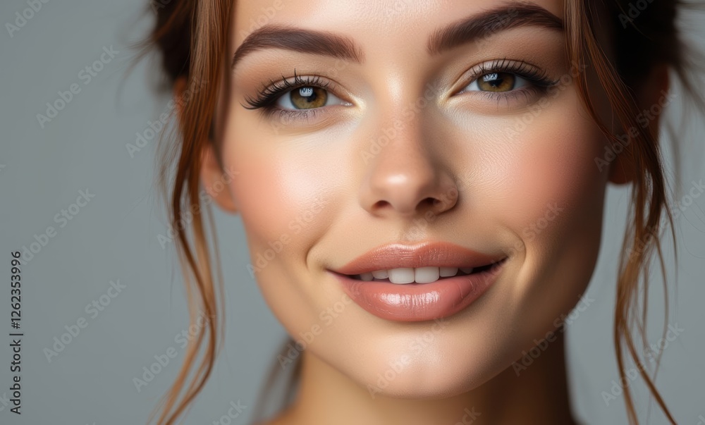 Smiling young woman with natural beauty Smiling young woman with natural beauty