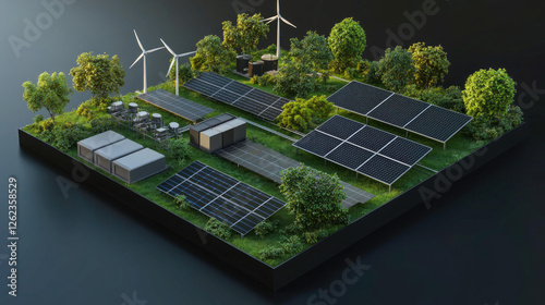 Sustainable Energy Ecosystem A Green Power Generation Model with Solar Panels, Wind Turbines, and Battery Storage
