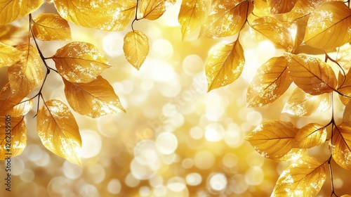 Golden leaves glowing in the warm sunlight during a peaceful autumn afternoon...