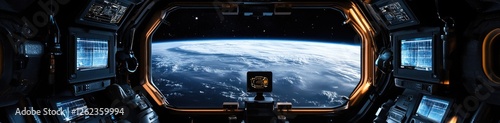 Spacecraft View of Earth from Spacecraft Window photo