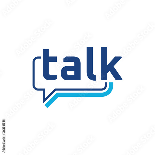 talk logo design, rectangle Sound bubbles graphic icon vector 