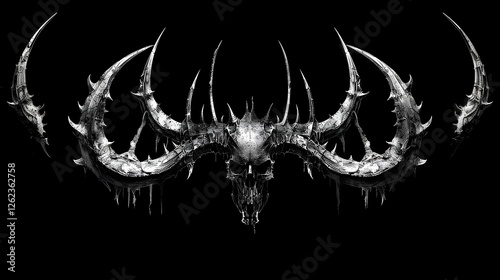 Dark Abstract Skull Clip Art Illustration