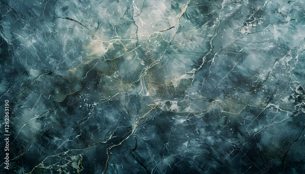 Obraz premium Abstract Teal Cracked Ice Background