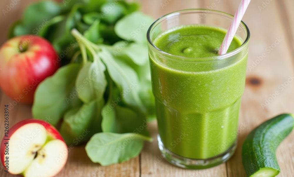 Fresh green smoothie with apples and spinach Fresh green smoothie with apples and spinach