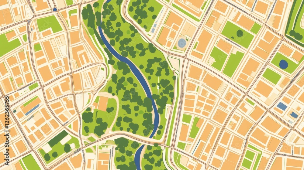 Obraz premium Unveil the City's Arteries: Its Street Map