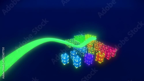 Colorful Cubes Flowing Animation