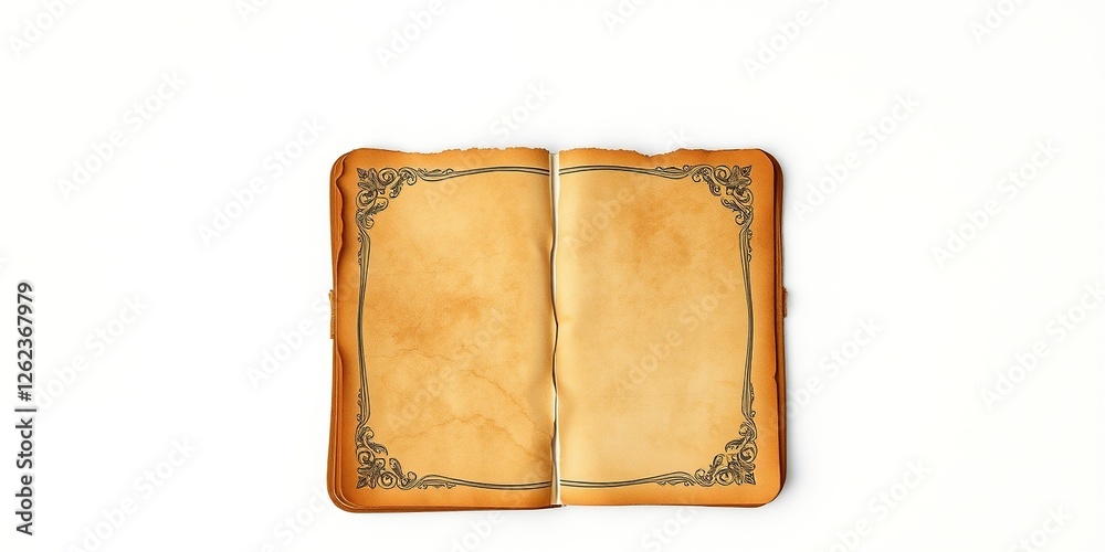 Fototapeta premium Vintage Travel Journal Page with Delicate Torn Edges