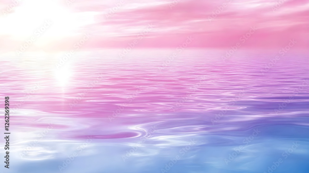 Obraz premium Dreamy Gradient Waves of Pink and Purple Over Calm Water Surface