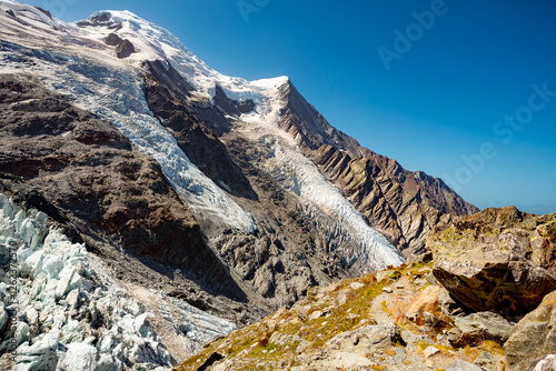 La Jonction hiking trail in Chamonix Mont Blanc, France.
Bossons and Taconnaz glaciers