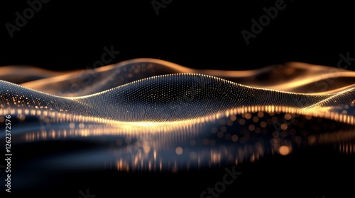 Stunning view of a golden cosmic dust cloud in the depths of outer space