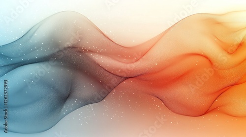 Abstract waves of light and color flowing in a vibrant digital landscape at e...