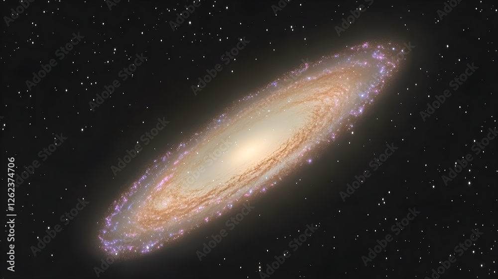 Stunning Photorealistic Image of Swirling Purple and Pink Galaxy Stunning Photorealistic Image of Swirling Purple and Pink Galaxy