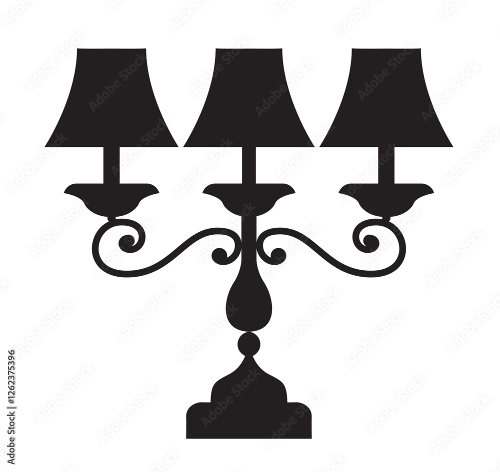 Obraz premium Ornate Candlestick Lamp Design vector