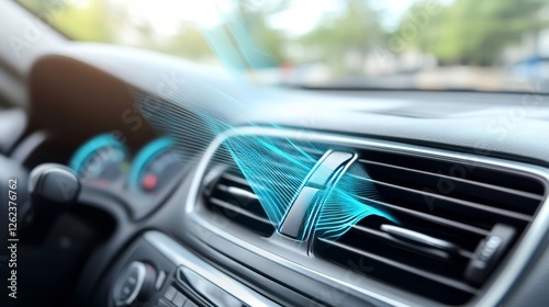 Car air conditioning system providing cool breeze to passengers while driving in warm weather