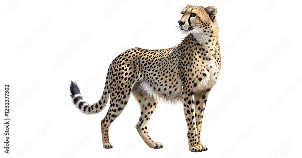 Obraz premium leopard in front Cheetah isolated on transparent or white background