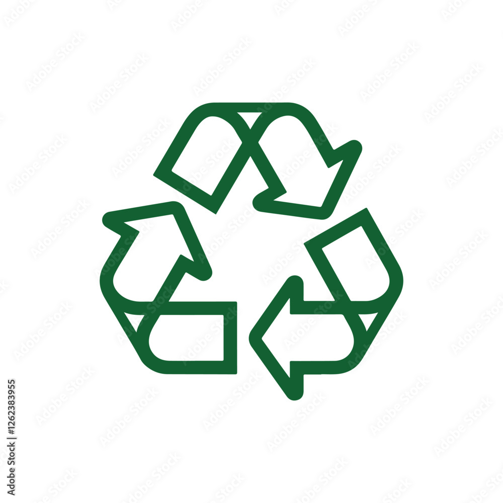 Recycle icon vector silhouette isolated on white background Recycle icon vector silhouette isolated on white background