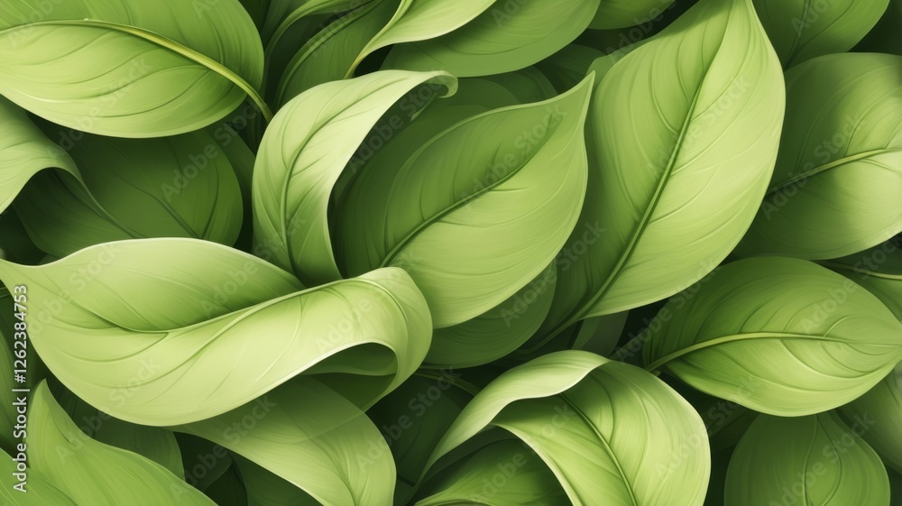 Obraz premium vibrant green leaves showcasing intricate textures and fresh growth in natural sunlight, highlighting organic patterns and vitality, generate AI