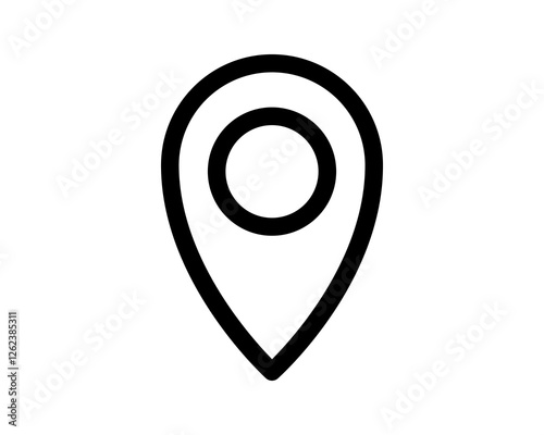 Bold, minimalist location marker icon.  Perfect for app design, website interfaces, or any project needing clear, modern navigation symbols.  High-resolution vector graphic for seamless scaling.