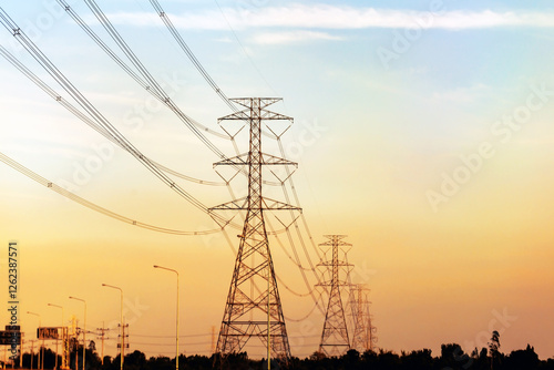 Power supply through high-voltage transmission towers