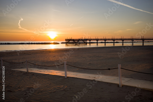 The wharf of Francavilla al Mare in a splendid sunrise photo