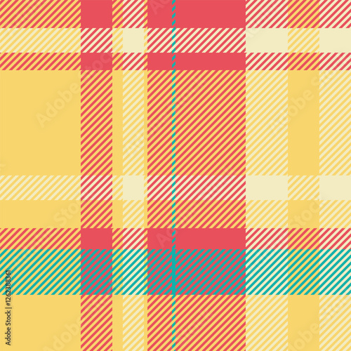 Vibrant plaid pattern in warm, summery tones. Perfect for textile design, fashion, website backgrounds, or any project needing a cheerful, geometric texture.