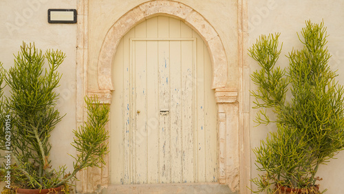 Il pittoresco villaggio di Hara Sghira Er Riadh al centro dell'isola di Djerba, sede del progetto artistico Djerbahood che lo ha trasformato in una galleria d'arte a cielo aperto grazie alle centinaia photo