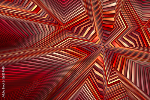 Abstract striped zig-zag pattern background. Fractal render.