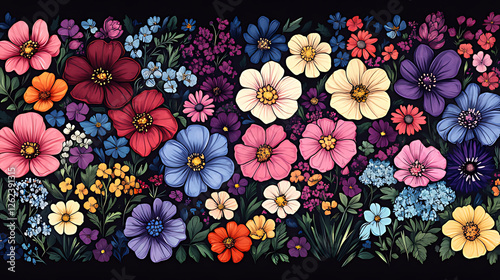 Wallpaper Mural Colorful Array of Beautiful Flowers in a Lush Garden Setting Torontodigital.ca