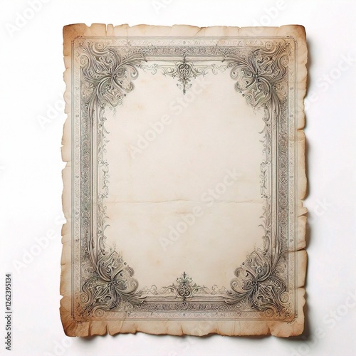 old paper isolated on the white bckground