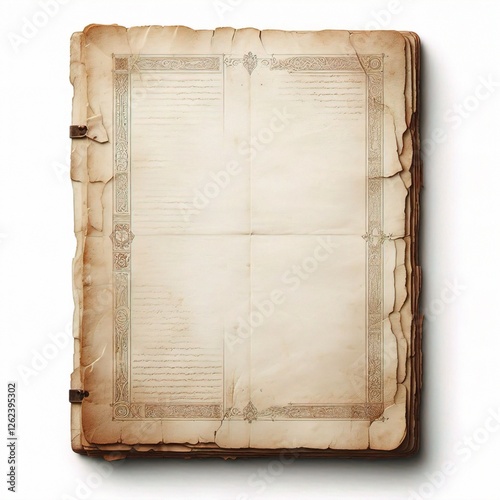 old paper isolated on the white bckground