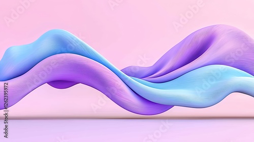 Abstract Flowing Forms In Light Pink Background
