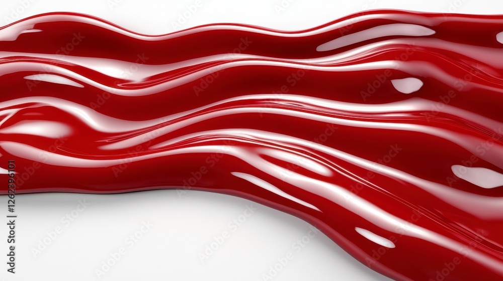 Abstract Flowing Red Liquid on White Background Abstract Flowing Red Liquid on White Background