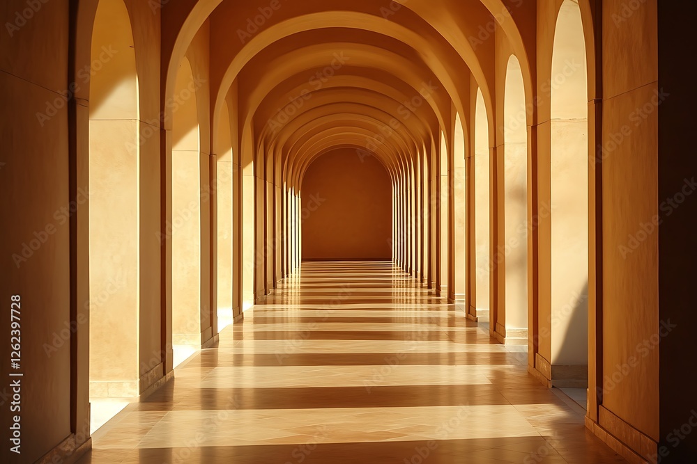 Sunlight corridor in arches Sunlight corridor in arches