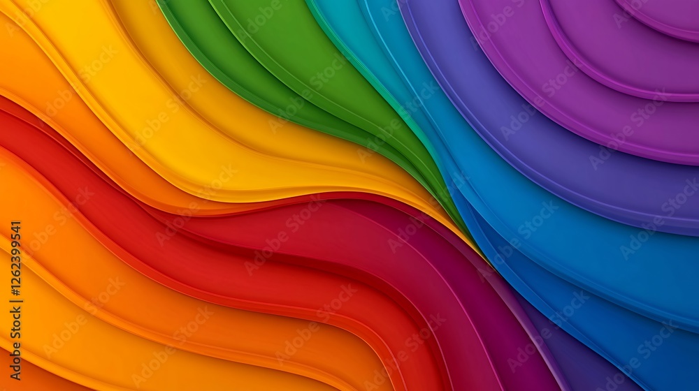 Obraz premium Abstract Rainbow Wavy Layers Pixel Art Design