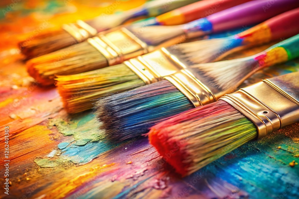 Fototapeta premium Pastel Background with Colorful Paintbrush Strokes: Abstract Art Illustration