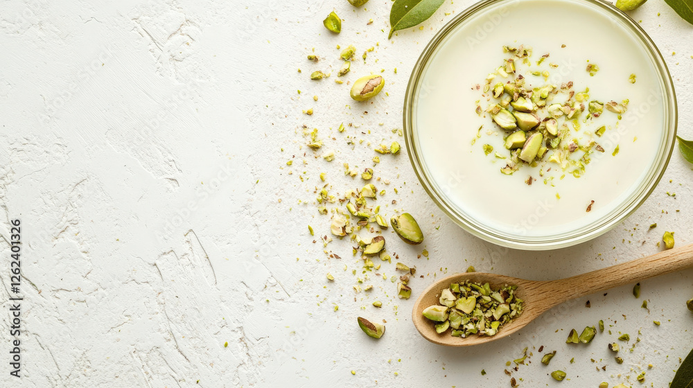 vibrant composition of pistachio milk in glass with crushed nuts, showcasing creamy texture and natural ingredients. Perfect for healthy lifestyle vibrant composition of pistachio milk in glass with crushed nuts, showcasing creamy texture and natural ingredients. Perfect for healthy lifestyle