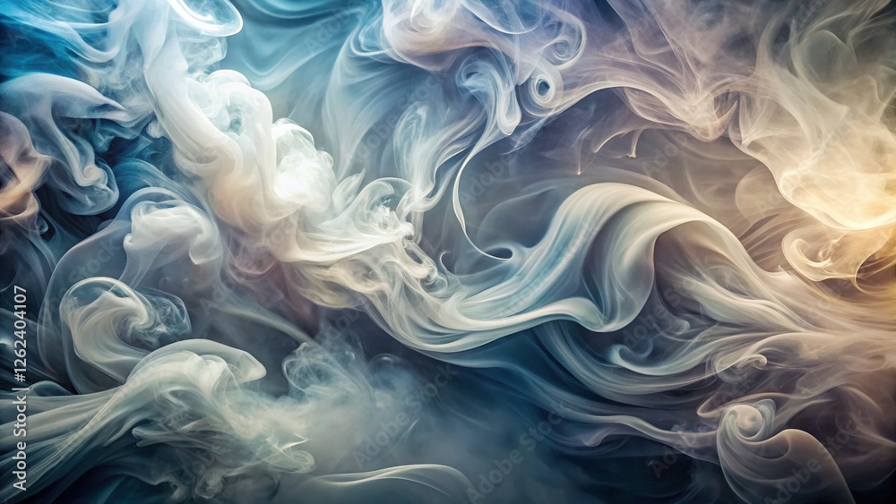 Obraz premium Abstract Gray and White Smoke Texture Background - Layered Swirls and Wisps
